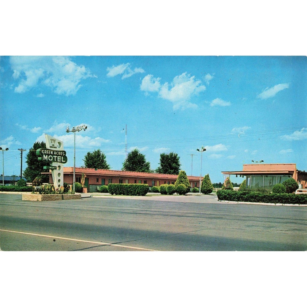 Green Acres Motel Oak Grove Kentucky KY Highway 41-A Chrome Postcard Ft Campbell
